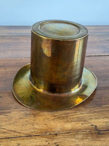 Vintage Large Brass Top Hat Ice Bucket - Vintage Brass Wine Chiller