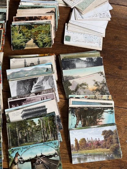 Mixed Vintage Scenic Postcards and Album