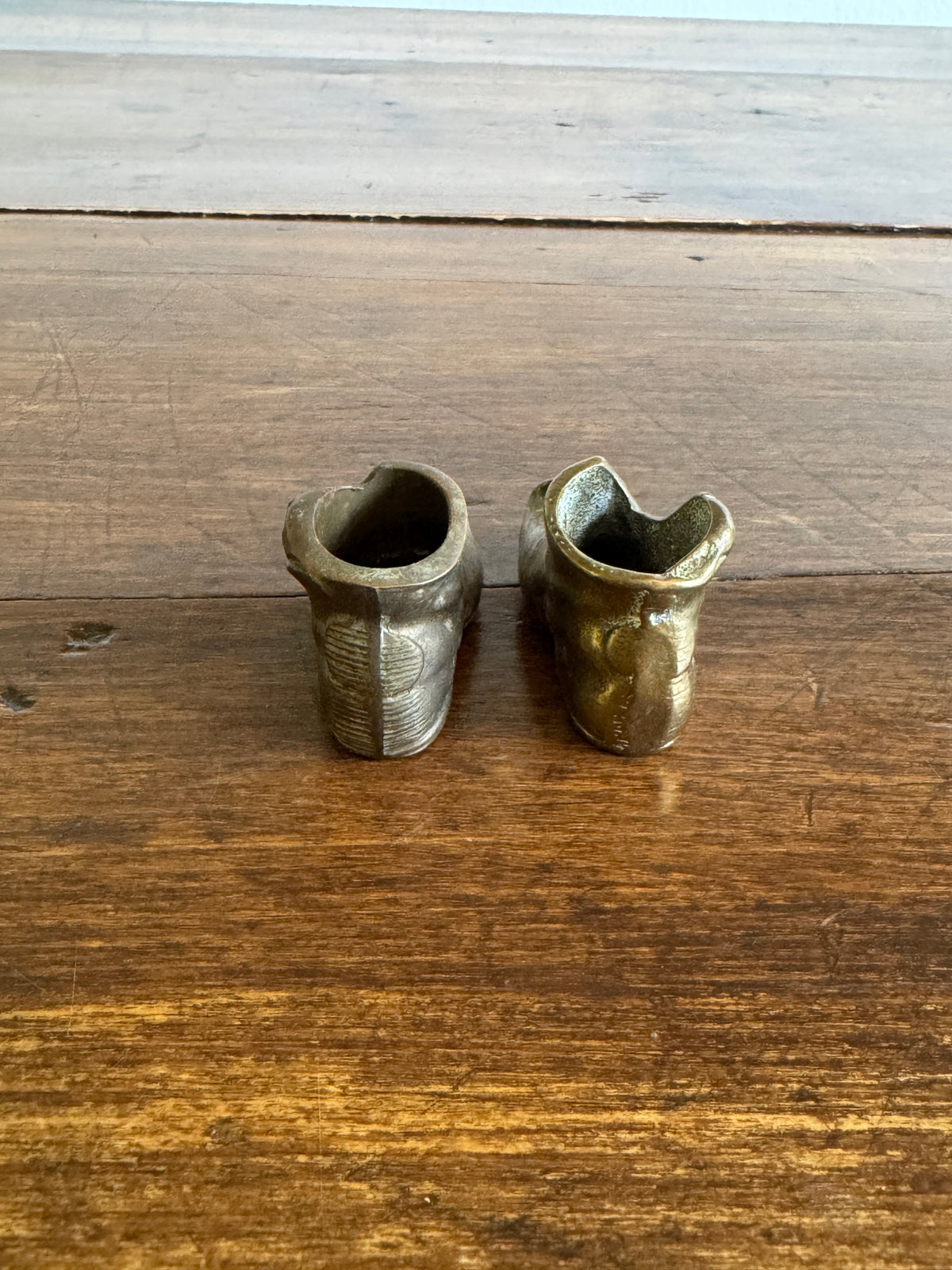Pick One: Small Brass Boot Holder with Charming Mice Design