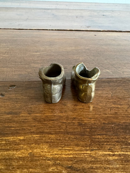 Pick One: Small Brass Boot Holder with Charming Mice Design