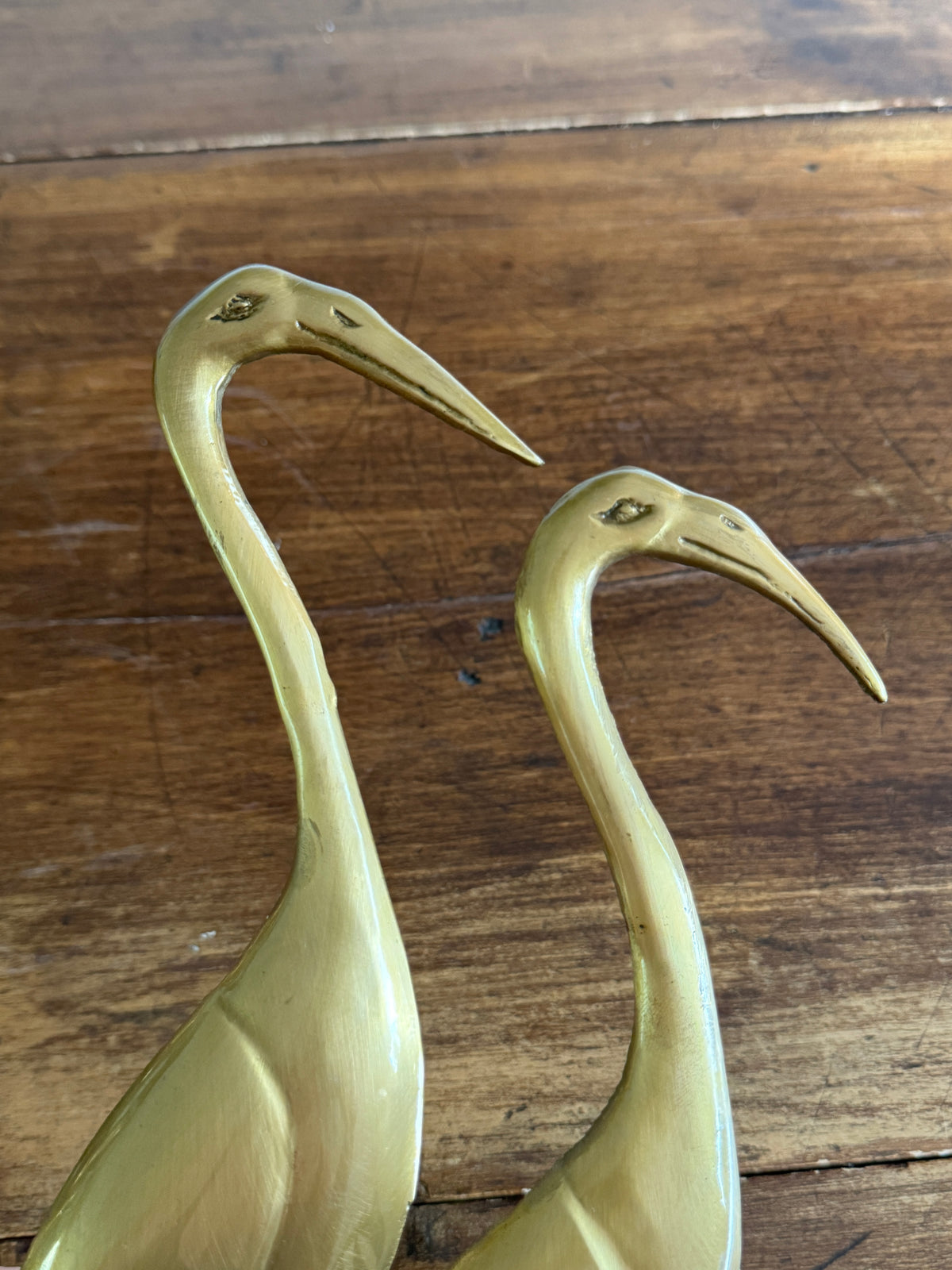 Vintage Brass Mid Century Bird Wall Hanger - Lacquered Brass Crane, Heron, Ibis Birds