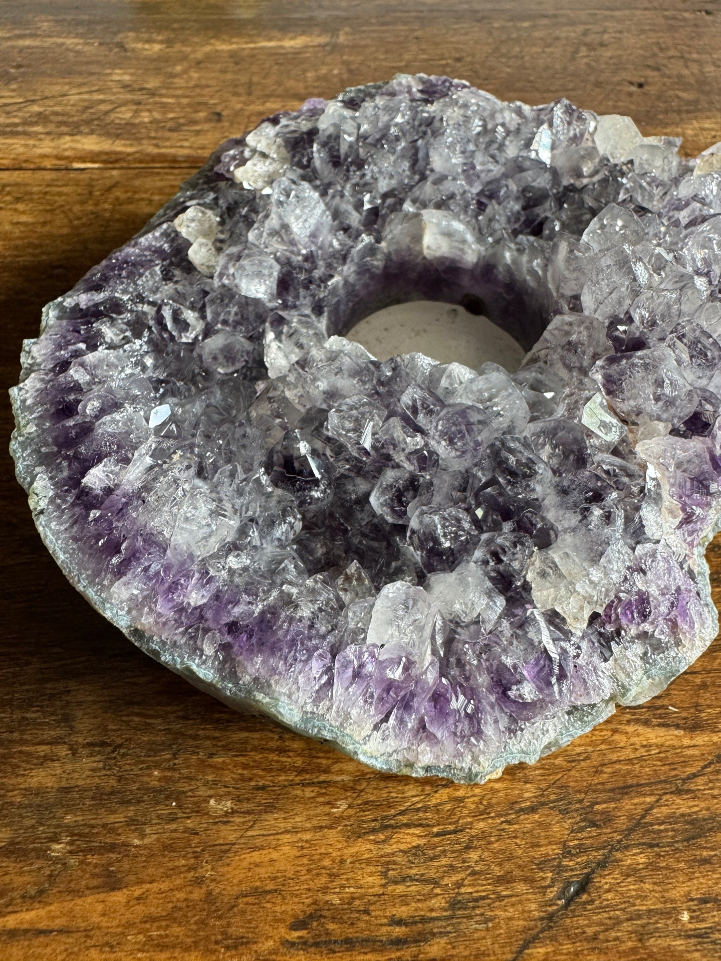 Raw Amethyst Stone Tealight Candle Holder - Made in Brazil