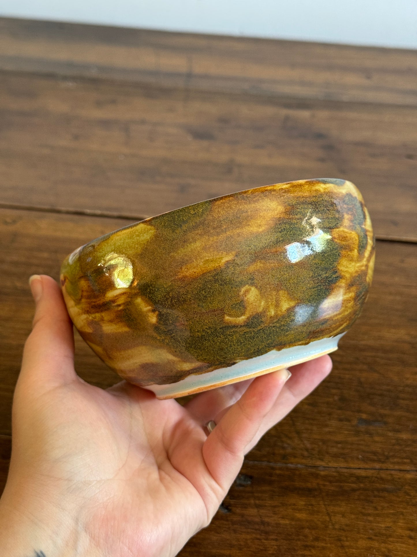 Small Mixed Neutral Coloureed Pottery Bowl