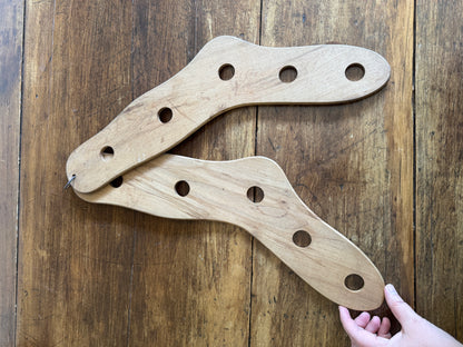 Vintage Pair of Wood Sock Stretchers on Hanger