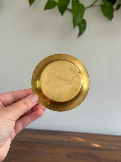 Pair of Mini Brass Dishes - Simple Brass Ring Dish Pair of Two