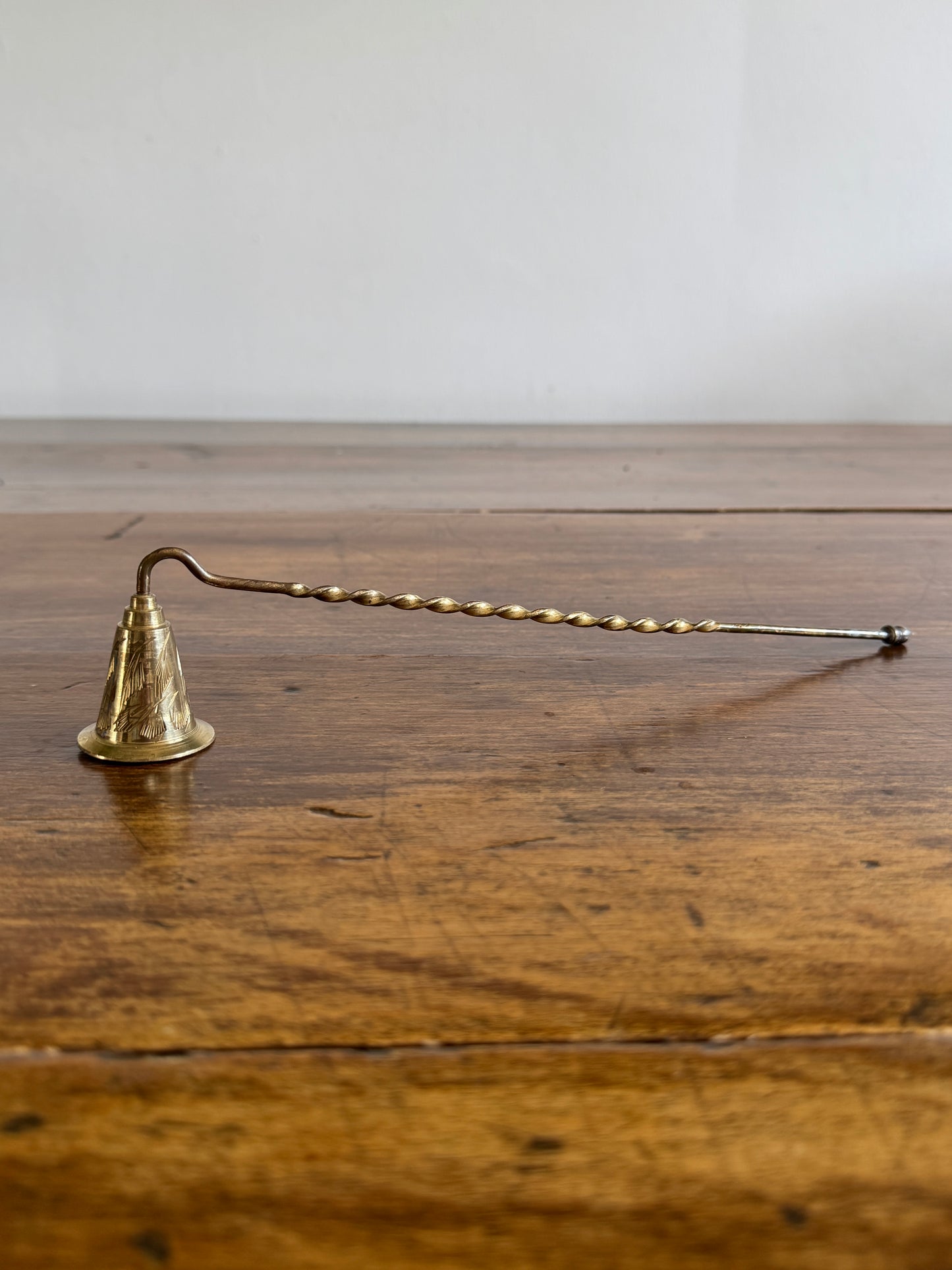 PICK ONE Vintage Brass Candle Snuffer - Etched Bell or Smooth Bell