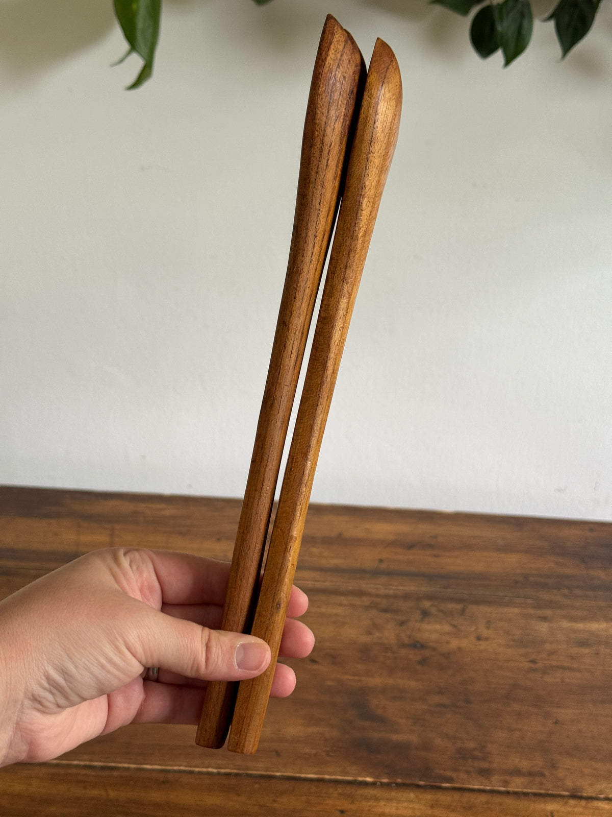 Pair of Wood Serving Utensils - Salad Servers