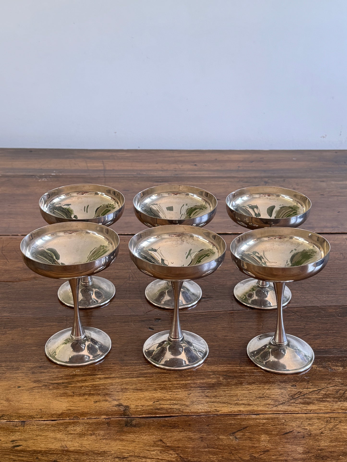 Vintage Set of 6 Silverplated Cups Bologna Italy