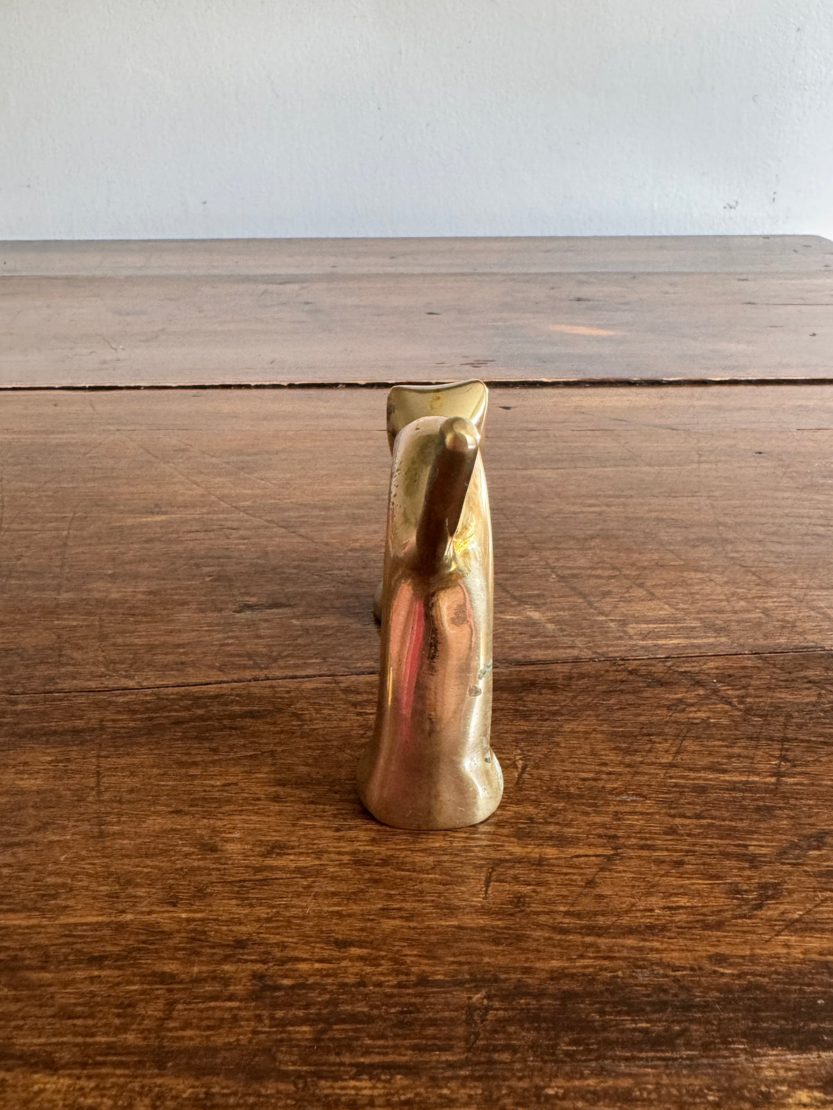 Vintage Mid Century Brass Arch Cat Figurine - Brass Cat Statue