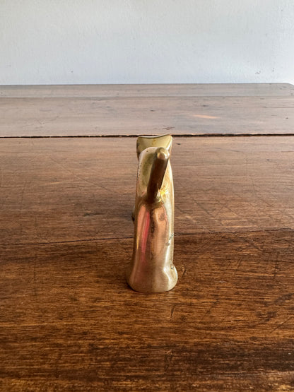 Vintage Mid Century Brass Arch Cat Figurine - Brass Cat Statue