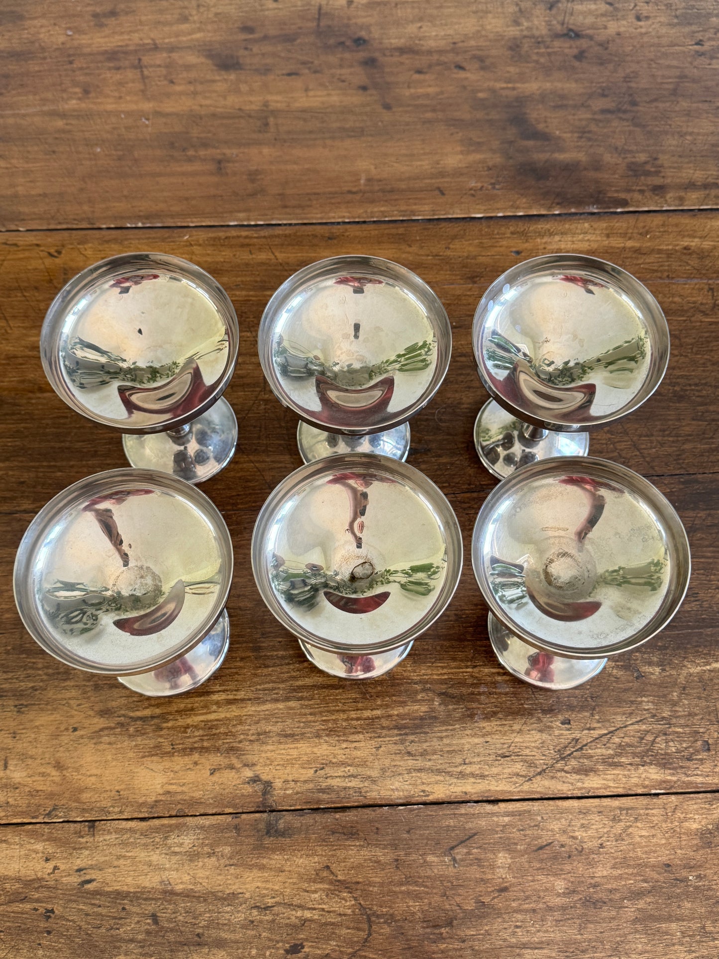 Vintage Set of 6 Silverplated Cups Bologna Italy