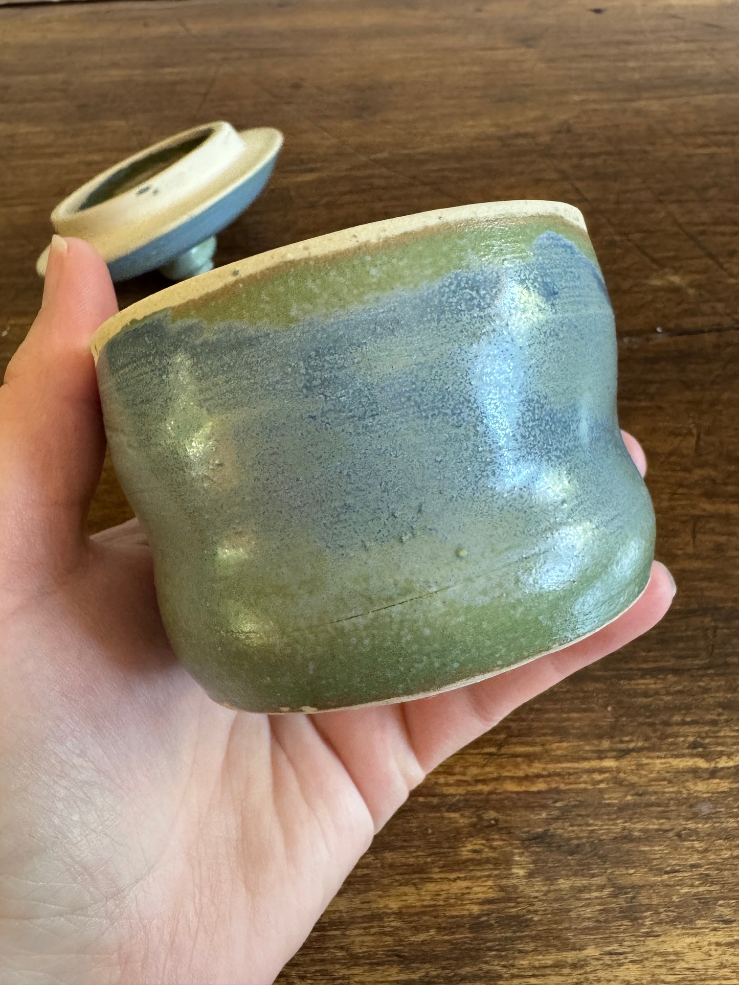 Studio Crafted Lidded Pottery Storage Jar