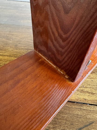 Vintage Folk Shelf Carved Shelf with Profile of Faces on Ends