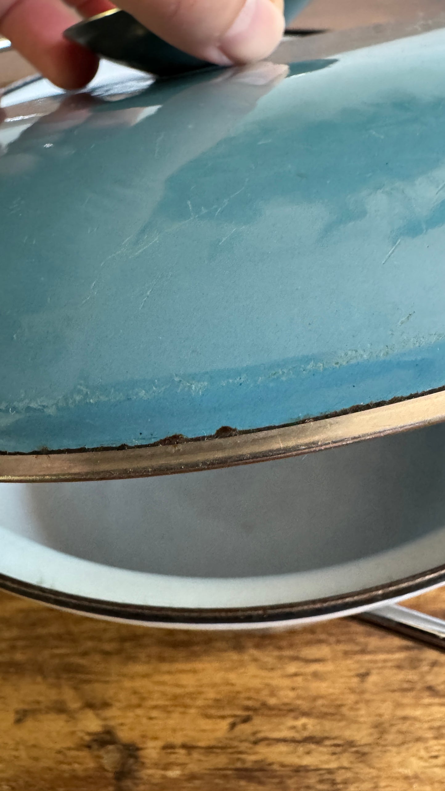 Vintage CathrineHolm Blue and White Mid Century Enamel Pot - Made in Norway
