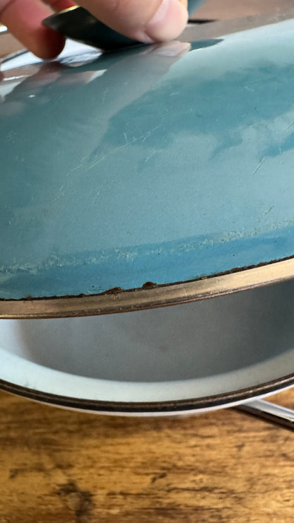 Vintage CathrineHolm Blue and White Mid Century Enamel Pot - Made in Norway