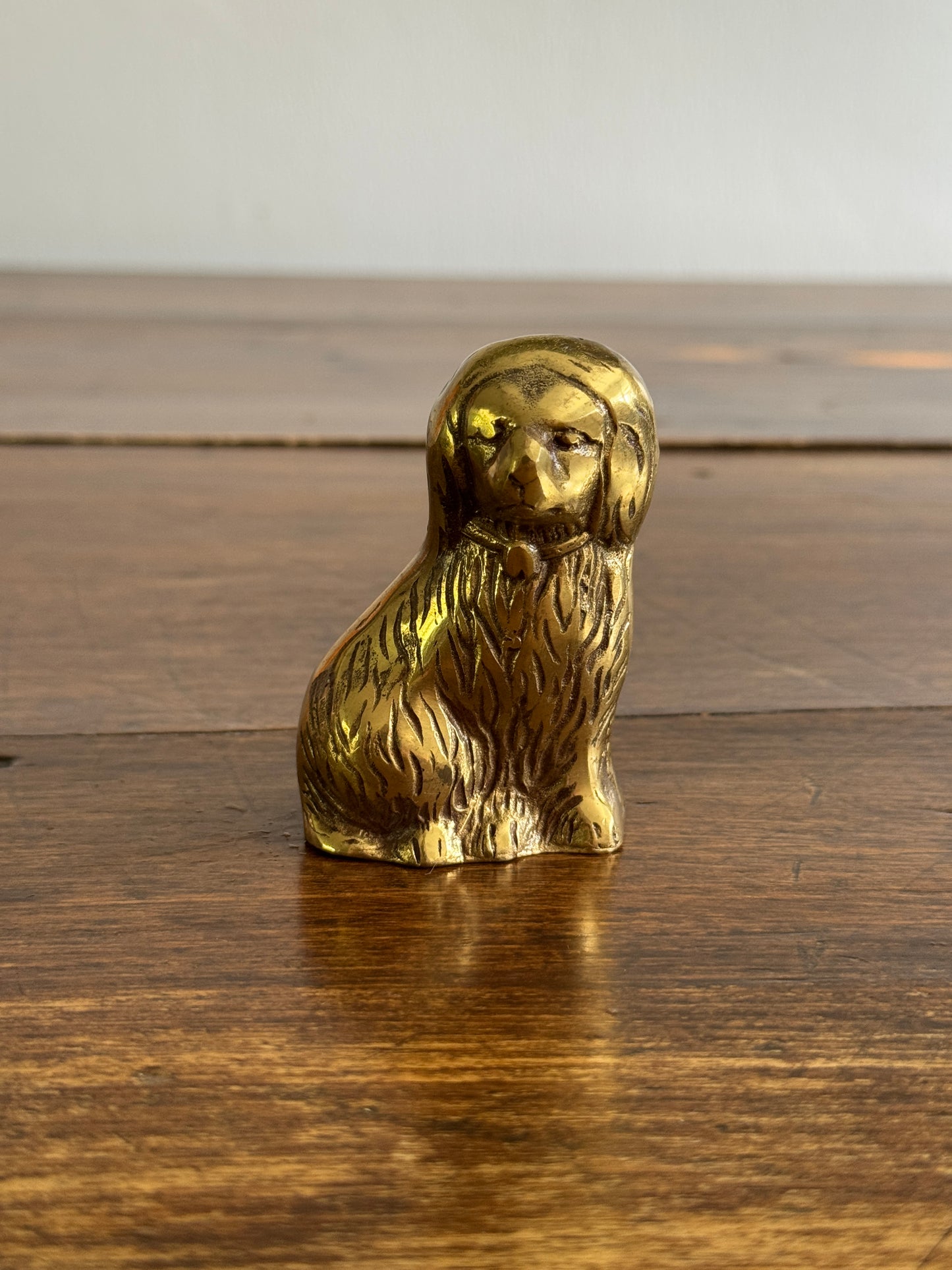 Vintage Brass Dog Figurine - Made in India