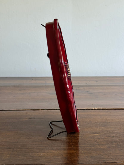 Vintage Plastic Red Frame with Ornate Detailing - Made in China