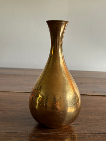 Vintage Smooth Brass Vase with Simplistic Design/Shape - Made in India