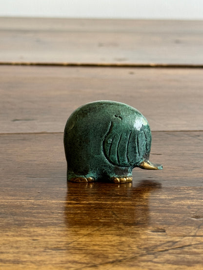 Vintage Bronzed Small Faux Patina Elephant Decor
