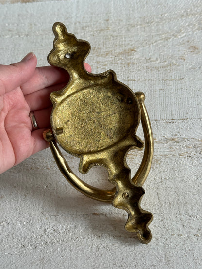 Vintage Door Knocker with Center Plate and Ornate Detailing