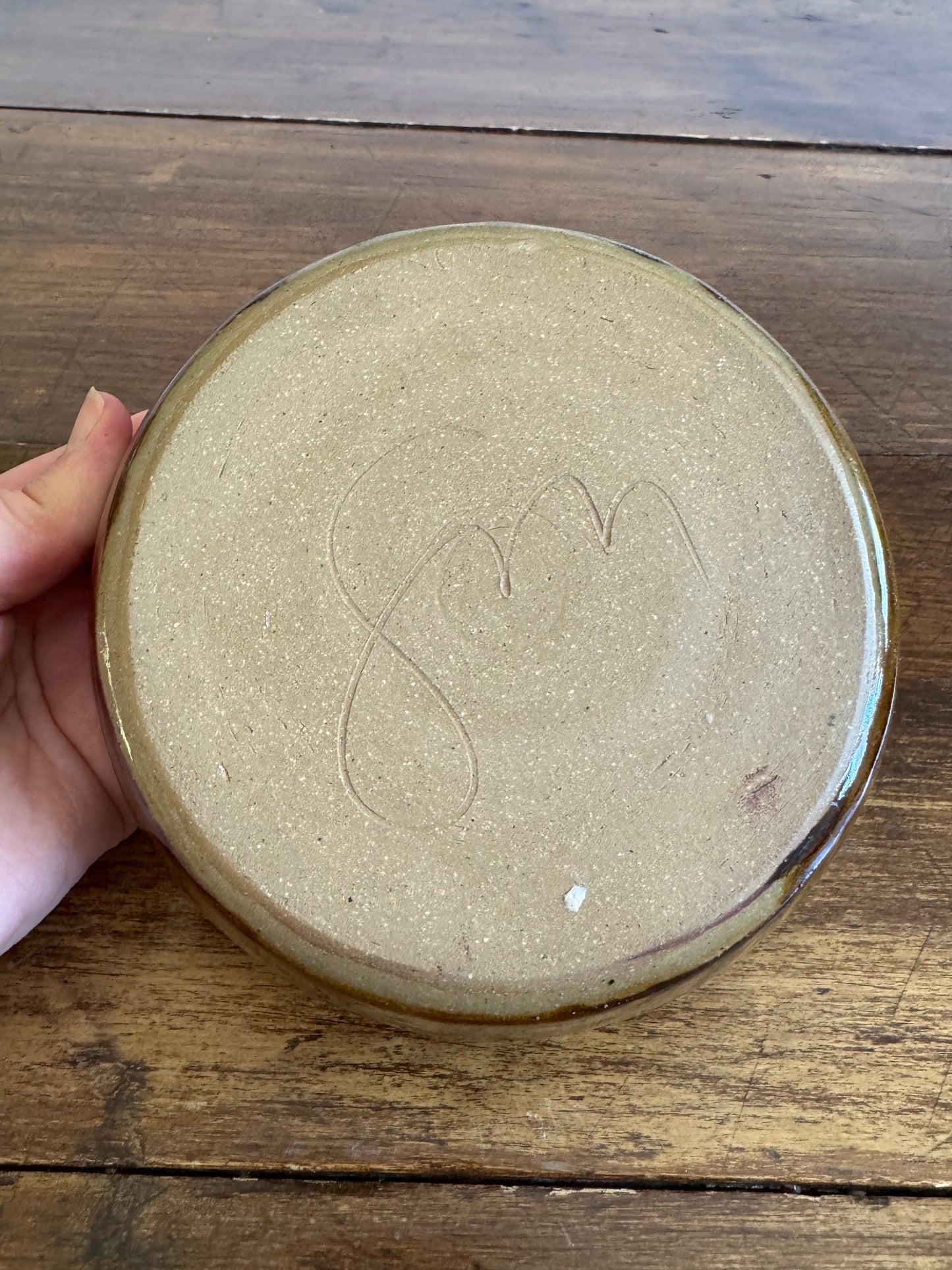 Hand Crafted Brown Shallow Pottery Bowl