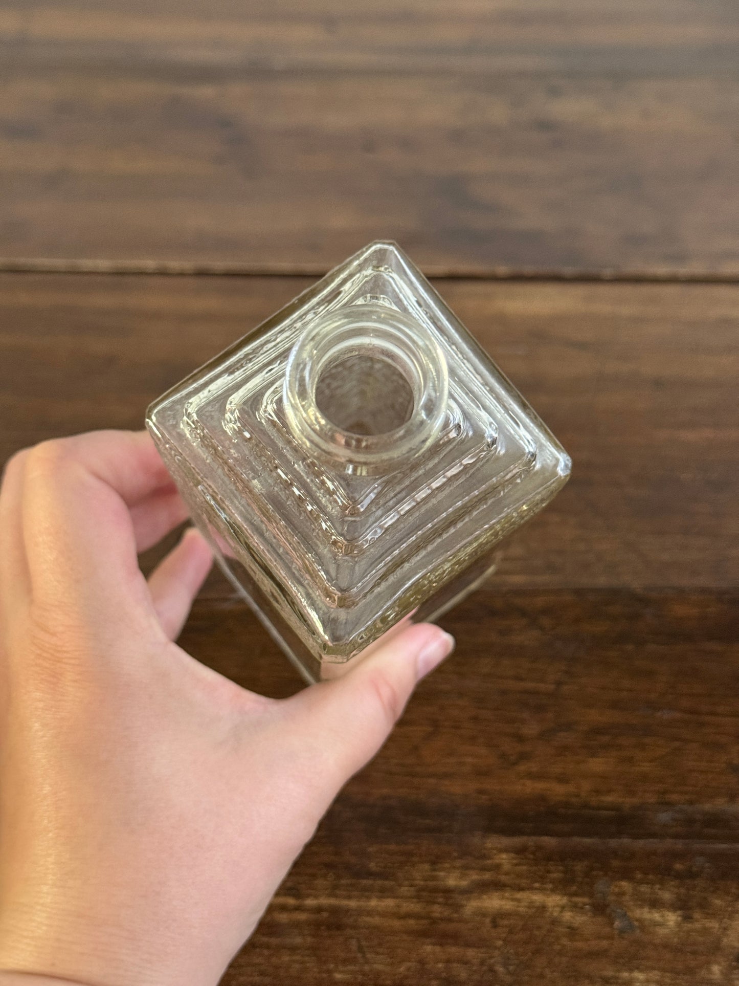 Vintage Clear Glass Embalming Bottle - Collectible Empty Bottle