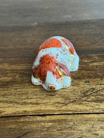 Vintage Royal Crown Derby Puppy Figurine – 2000 Porcelain Collectors Guild - Made in England
