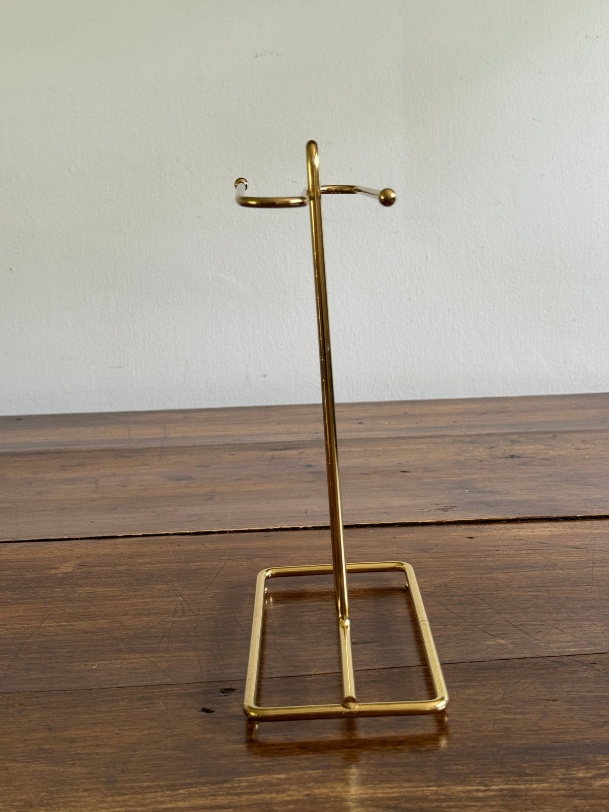 Vintage Counter Top Brass Plated Small Hand Towel Holder with Double Arms