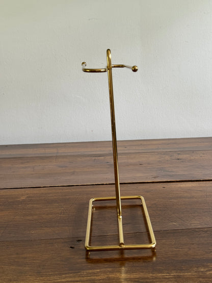 Vintage Counter Top Brass Plated Small Hand Towel Holder with Double Arms