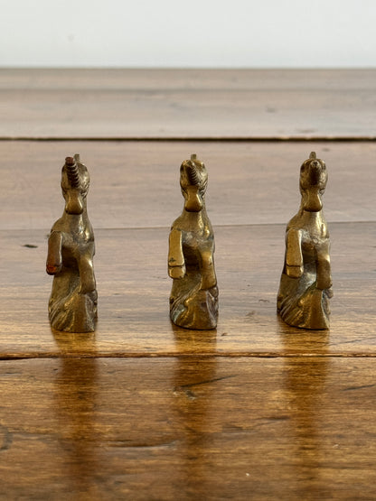 SINGLE Vintage Brass Unicorn Small Figurines