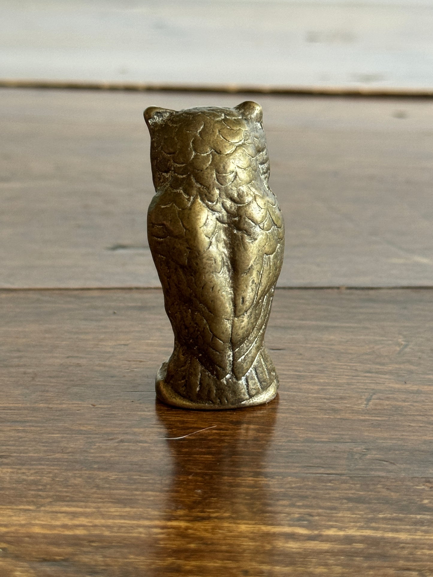 Small Heavy Brass Owl Figurine