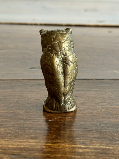Small Heavy Brass Owl Figurine