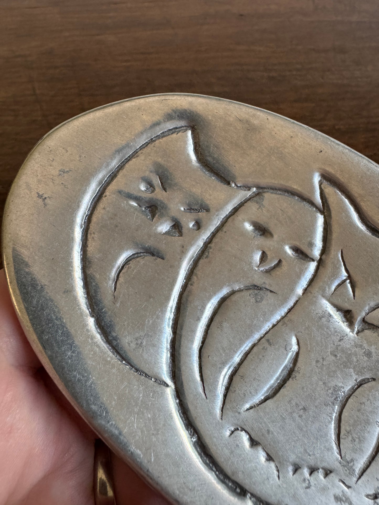 Vintage Aluminium Hoselton Owl Tray