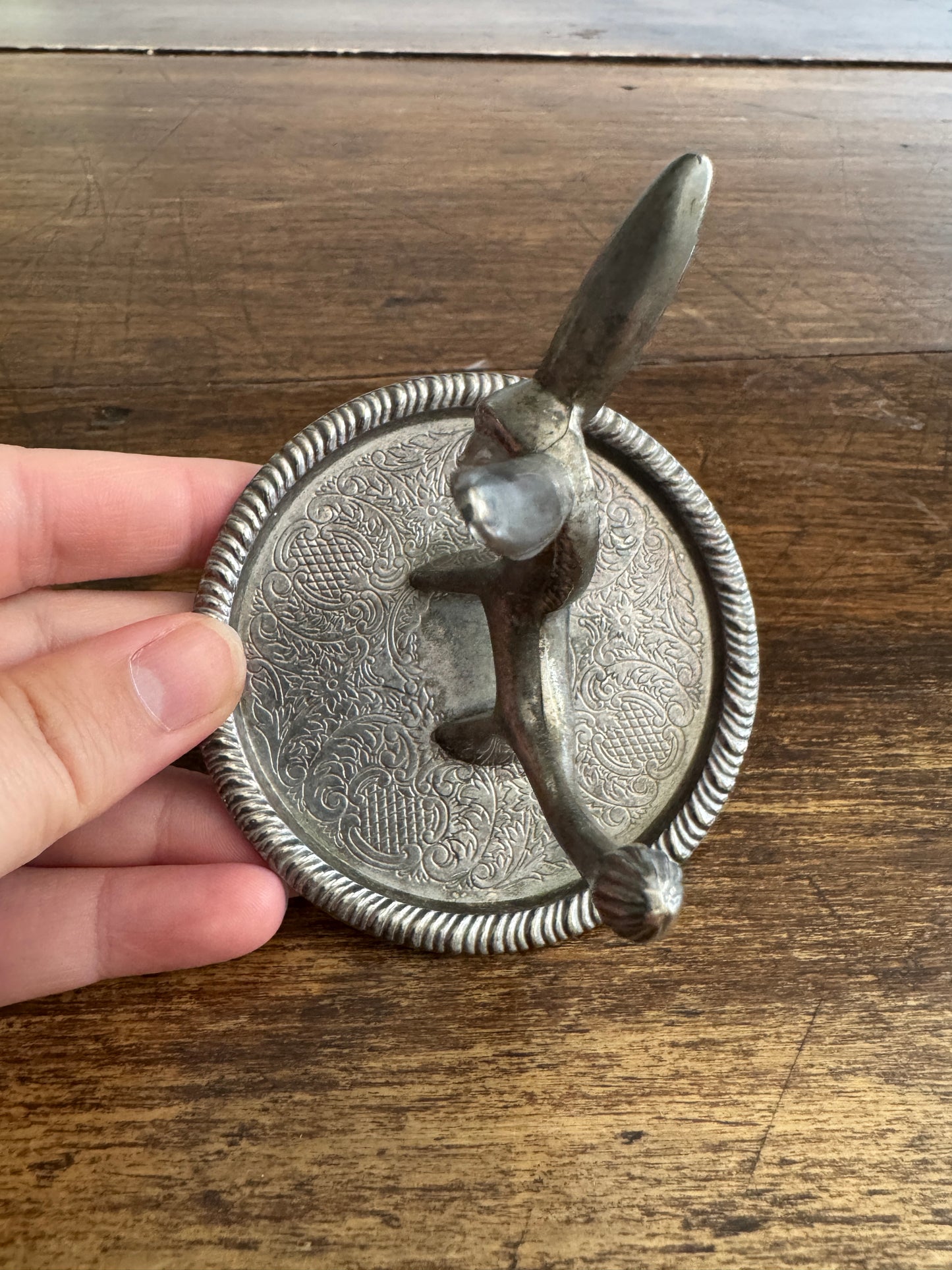 Vintage Donkey Silverplated Ring Holder with Etched Bottom Tray