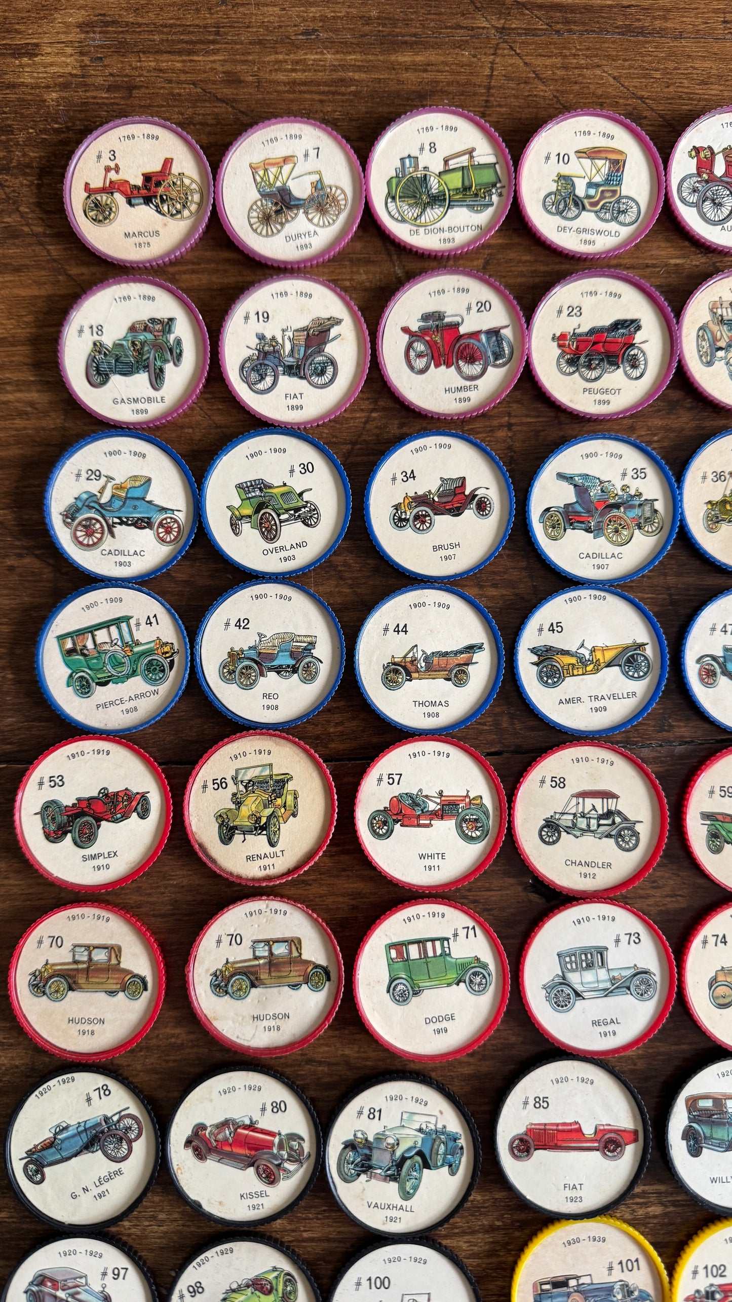 Vintage Jello Brand Picture Wheels Car Playing Chips
