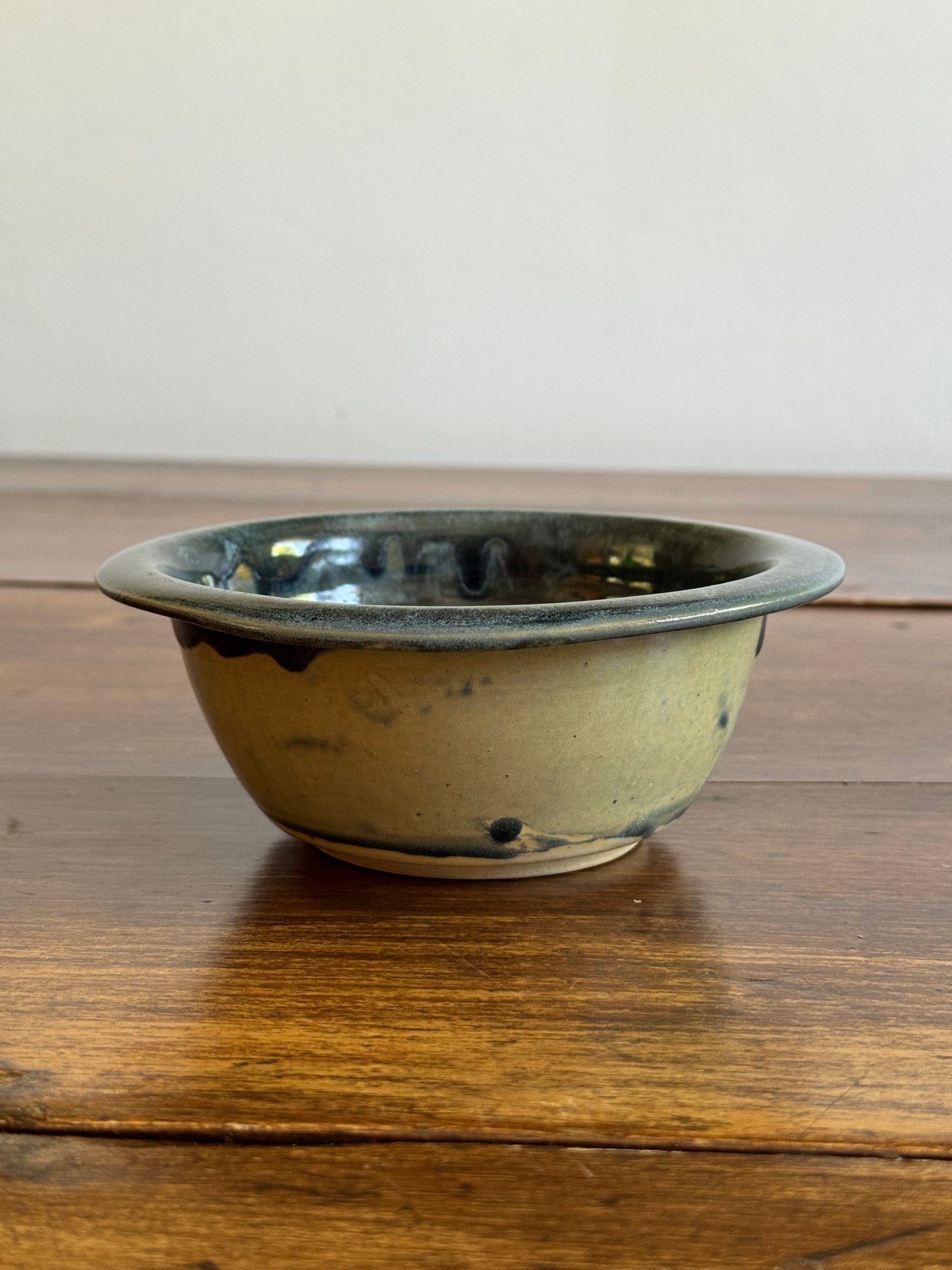 Small Hand Crafted Pottery Blue Green Bowl