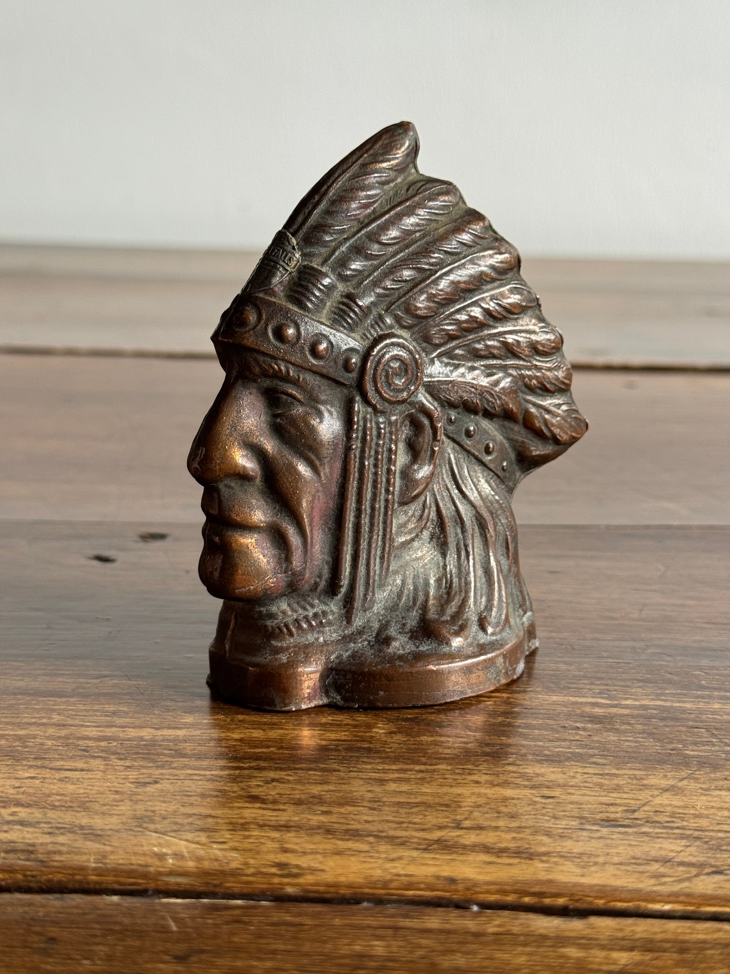 Vintage Chief Coin Bank with Niagara Falls Badge on Forehead
