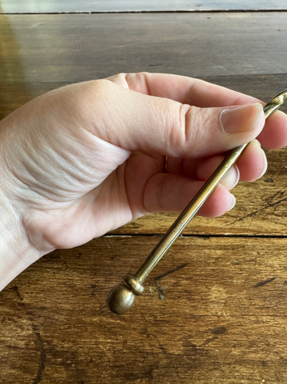 Vintage Brass Candle Snuffer with Fixed Cup and Twisted Post Design