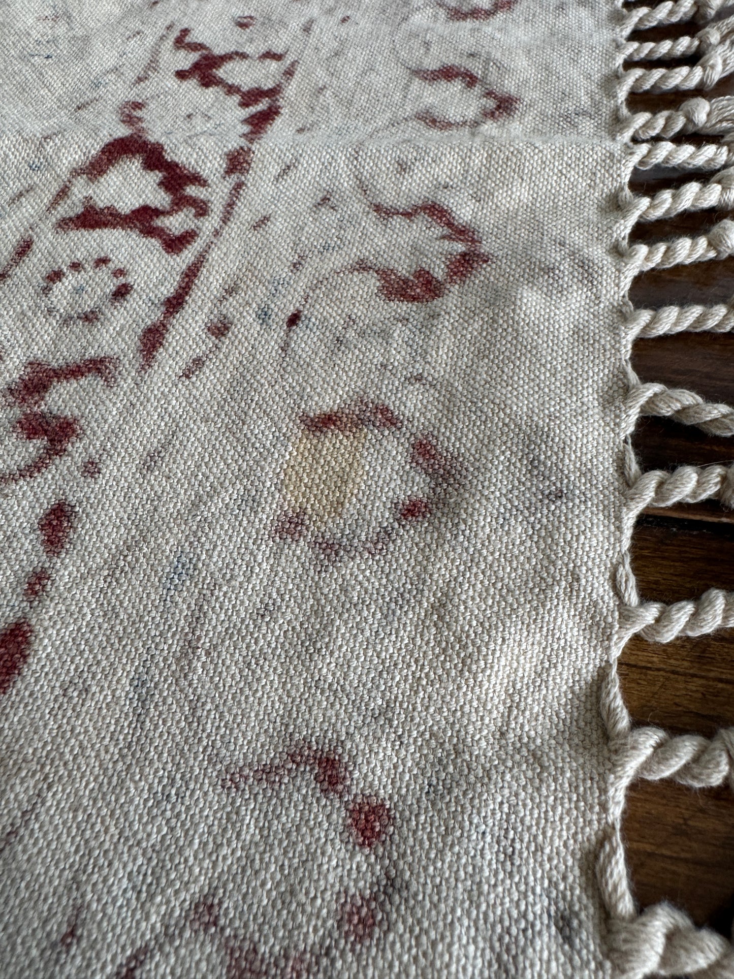 Printed Cloth Table Cover with Tassel Detailing Made in Iran