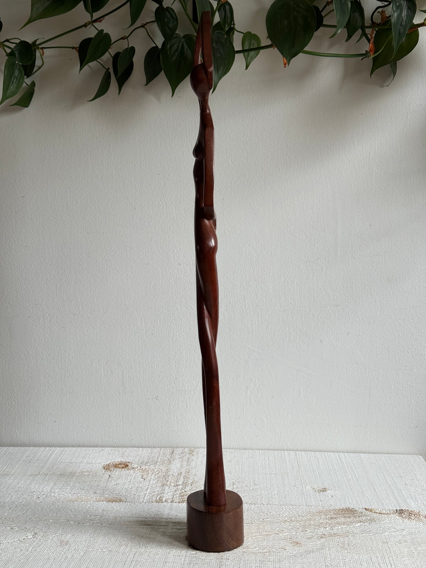 Vintage Wood Mid Century Female Form - Curvy Human Form Sculpture