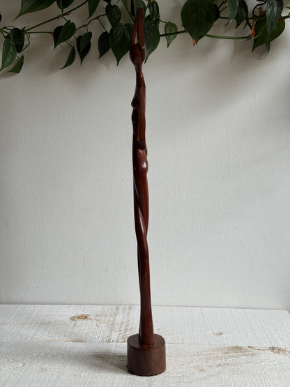 Vintage Wood Mid Century Female Form - Curvy Human Form Sculpture