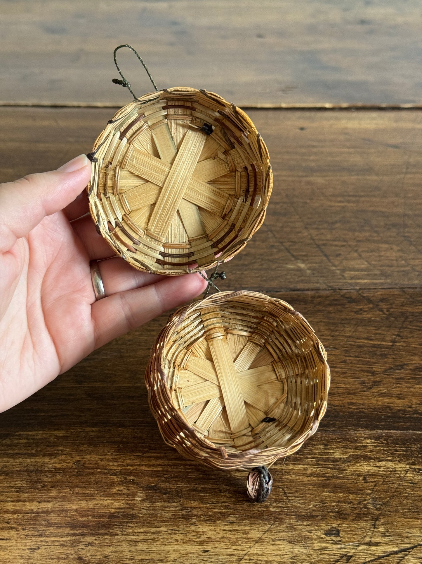 Small Lidded Storage Basket with Hinged Lid