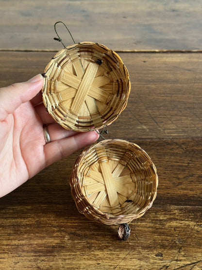 Small Lidded Storage Basket with Hinged Lid