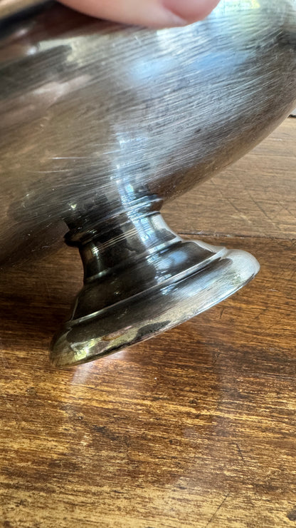 Raised Silver Plated Over Copper Bowl with Etched Detailing