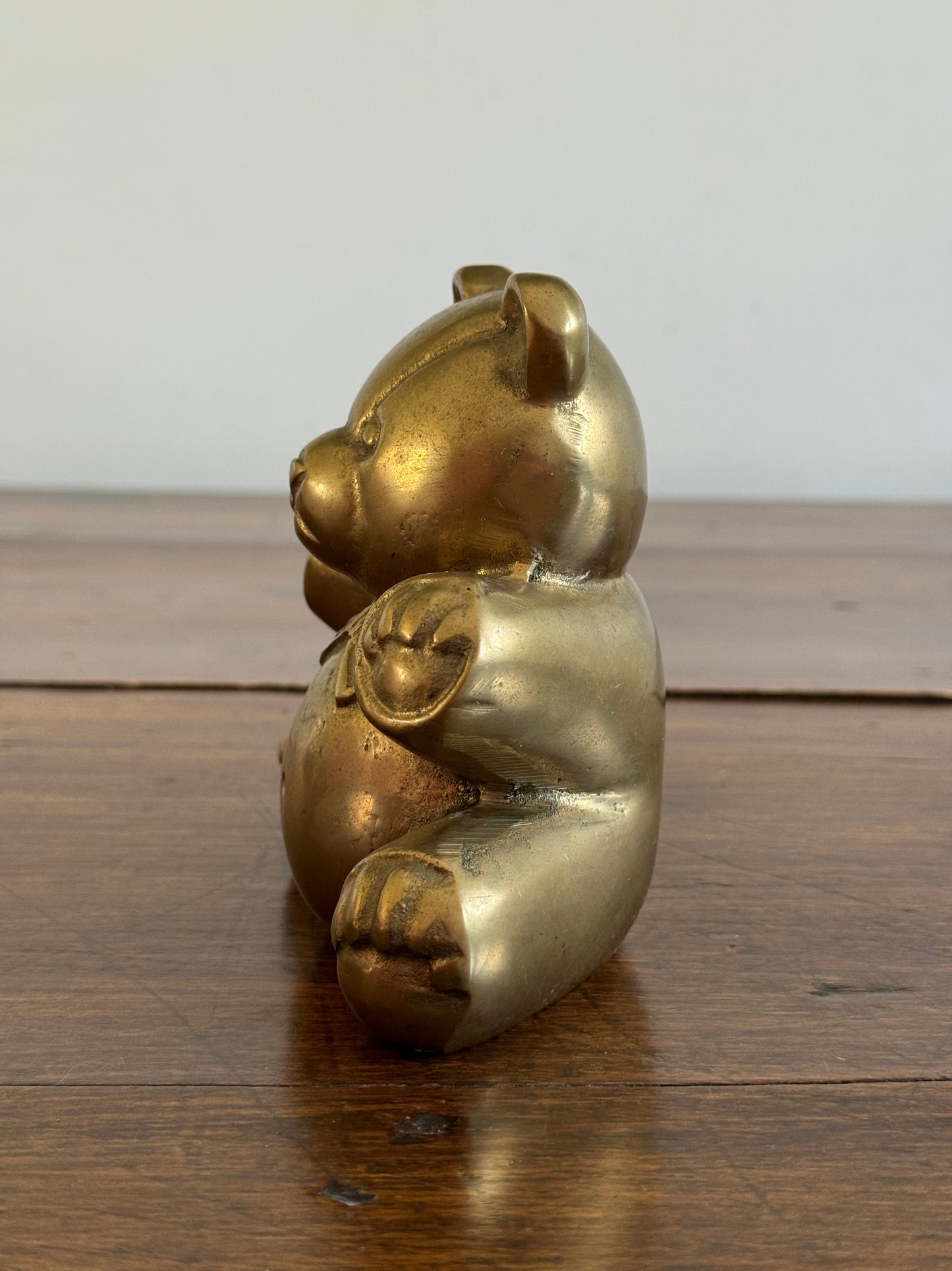 Vintage Hollow Cast Chubby Teddy Bear Figurine
