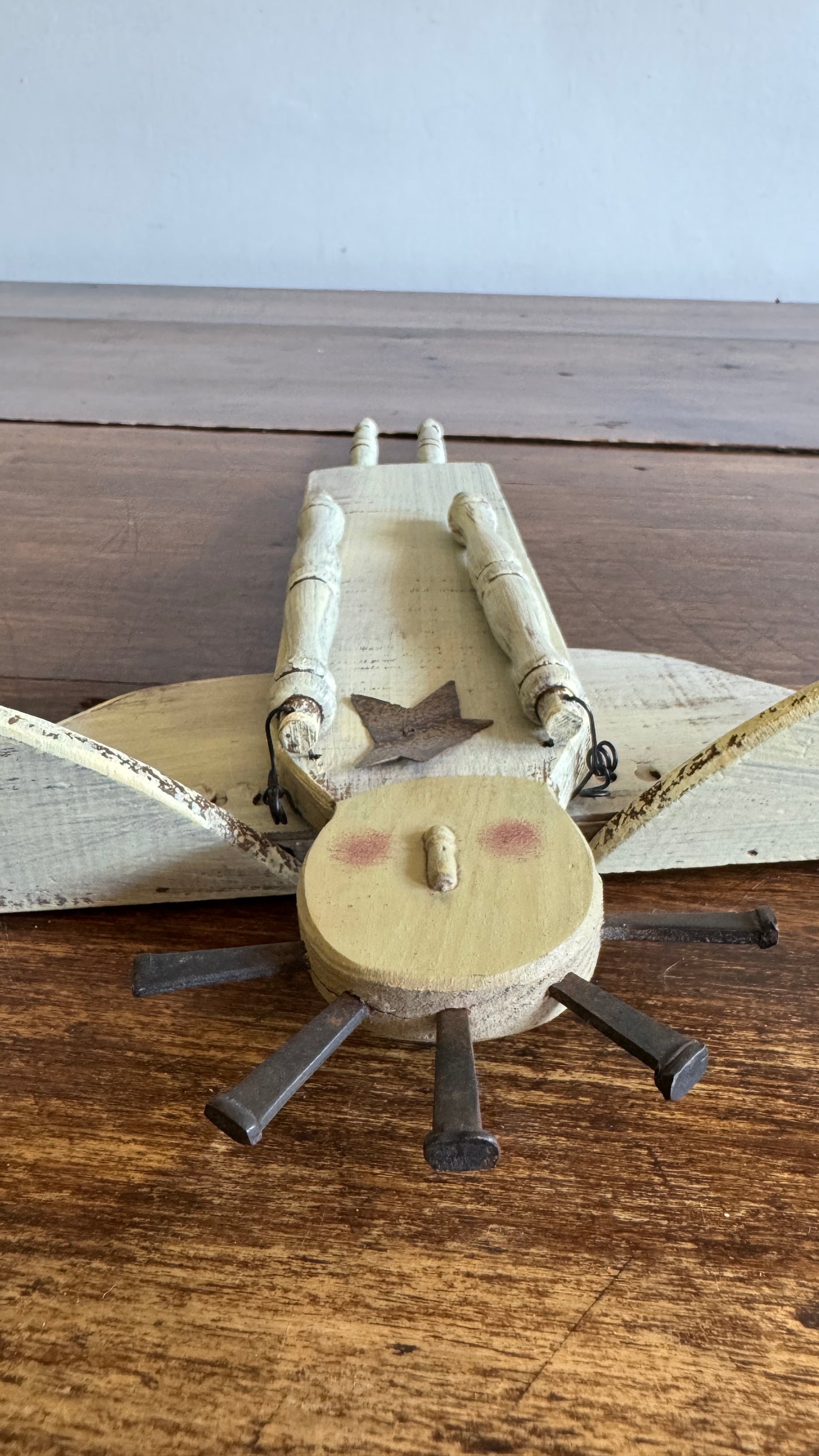 Folk Art Angel Wall Hanging Made From Upcycled Parts
