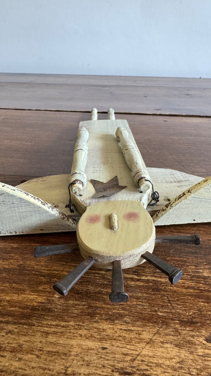 Folk Art Angel Wall Hanging Made From Upcycled Parts