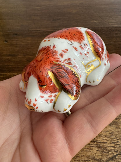 Vintage Royal Crown Derby Puppy Figurine – 2000 Porcelain Collectors Guild - Made in England