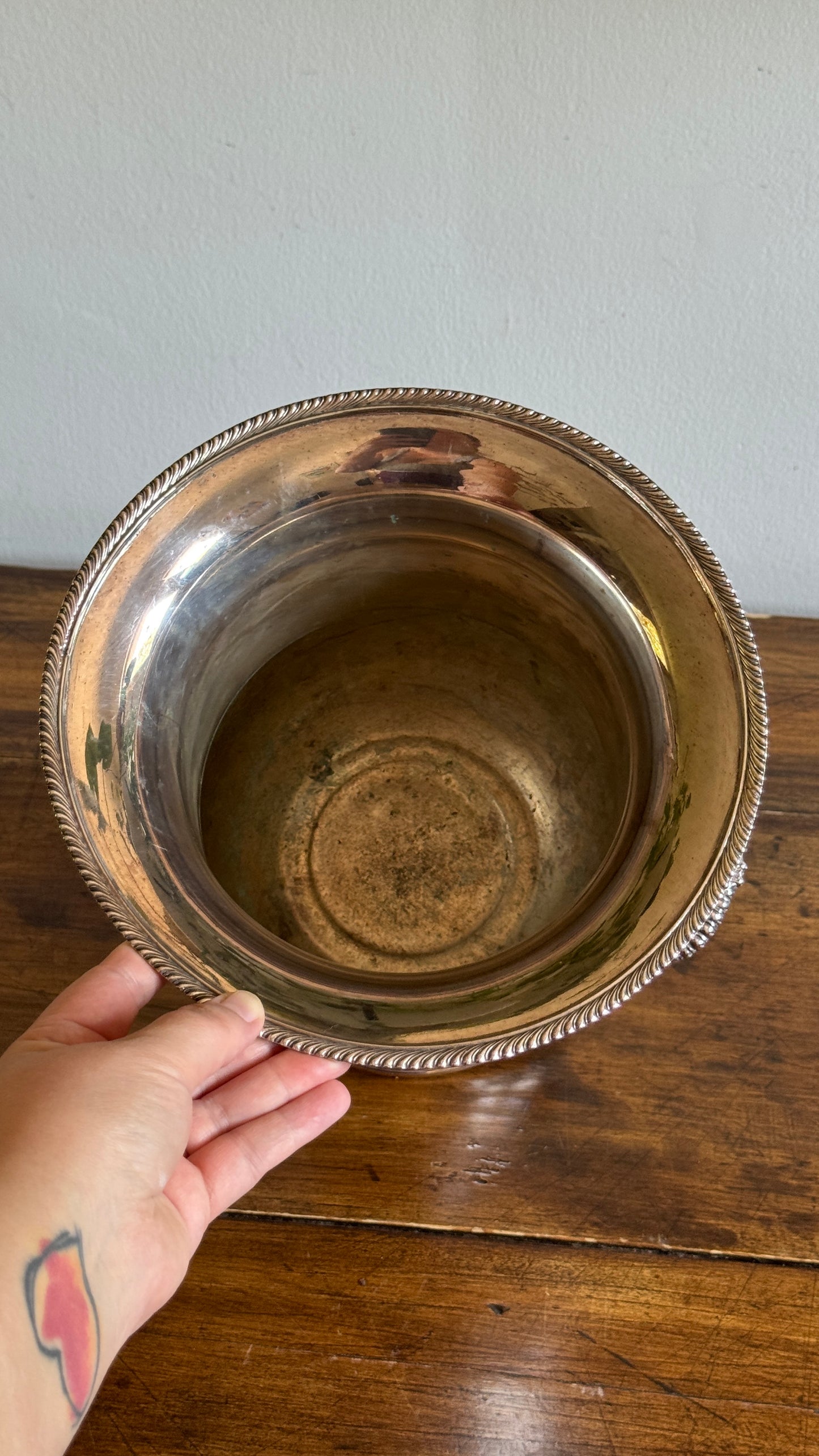 Vintage Silver Plated Champagne Ice Bucket with Double Handled and Fluted Design