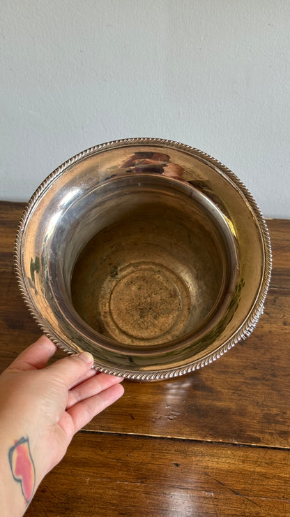 Vintage Silver Plated Champagne Ice Bucket with Double Handled and Fluted Design